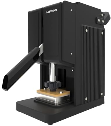 Nectar Pollen Pincher 2.0 | Rosin Press Kit + 2 Year Warranty | 1 Ton Rosin Press with LCD Display, Timer and Accessories (Black Edition)