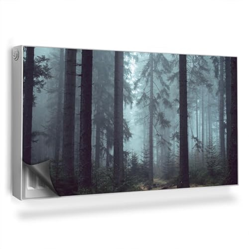 Alfombrilla Magnética 110x60 cm Protección contra el Polvo y Daños Magnético Panel Decorativo Fácil Instalación para Radiador - Vista del Bosque, Naturaleza, atmósfera Oscura.