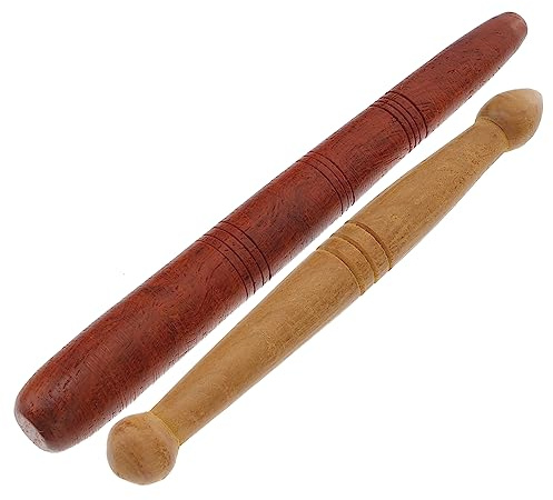 IWOWHERO Lot De 2 Bâtons De Massage En Bois Bâton Acupression Pour Réflexologie Plantaire Outil De Massage Manuel Compact Et Léger Pour Maison Salon De Beauté Et Détente