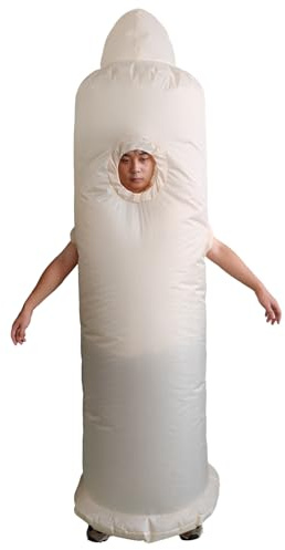 Dinoshenyu Disfraz inflable de condón para adultos, disfraz de cuerpo completo para Halloween, fiesta de cosplay