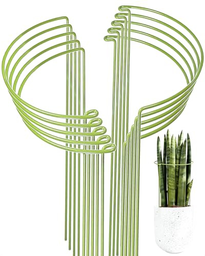 10-Pack Plant Support Stakes, Heavy Duty Steel Plant Stakes as Monstera Plant Support & Peony Cages, Metal Garden Stakes for Indoor Outdoor Plants, Snake Plant & Vine Support, 10 W x 15.8 H