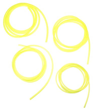 BESTonZON 4pcs Yellow Oil-Resistant Petrol Line Tube for Small Engine, 1.5m Gas Hose Pipe 2x3.5mm 2.5x5mm 3x5mm 3x6mm for String Trimmer and Blower Fuel Supply
