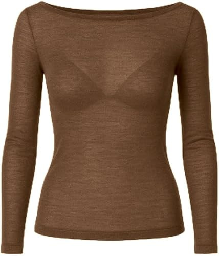 JADEA Cashmere Manica Lunga Scollo A Barca 4064 (IT, Testo, S, Regular, Regular, Caffe')