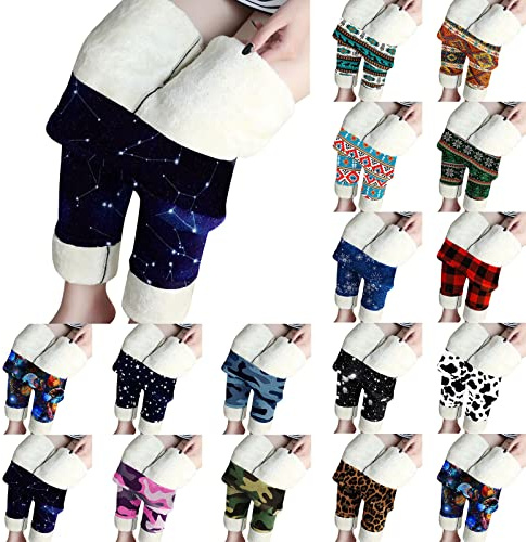 Varma leggings för kvinnor vinter – vinterleggings för kvinnor fleece fodrade termostrumpbyxor elastisk midja vinterbyxor roliga surrande termoleggings termobyxor fluffiga gosiga byxor