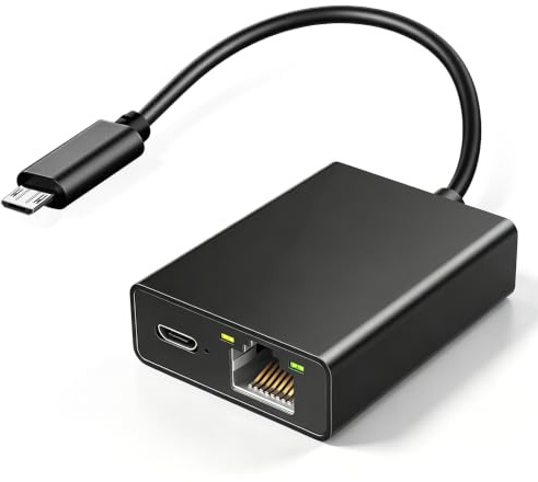 Suoxiom Adaptador Ethernet para Fire TV Stick, adaptador de red Ethernet compatible con 4K Fire Stick, adaptador micro USB a RJ45 LAN, Chromecast Google Home Mini y otros streaming TV Sticks, 1 unidad