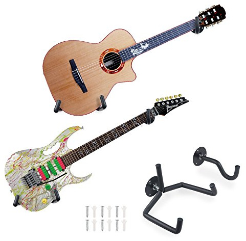 WESOLO Guitar Wall Mount Slatwall Horizontal Guitar Wall Hanger Holder Bass Rack Hook
