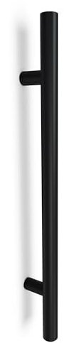 Oppali Schwarz Rostfreier Stahl 304 Haustür-Beschlag Stoßgriffe Ziehgriff | Stangen-Griff Durchmesser 30mm | Runden T-Bar | 100cm Gesamtlänge | Loch-zu-Loch Abstand 80cm |