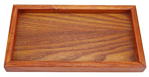 Tyenaza Bandeja Madera, Bandeja Maderas Rectangular, Bandejas Grande Maderas, Bandejas Rectangular Cocina, Bandejas para Servir Comida, para Exhibir Frutas, Aperitivos, Comida, DecoracióN(22x12cm)