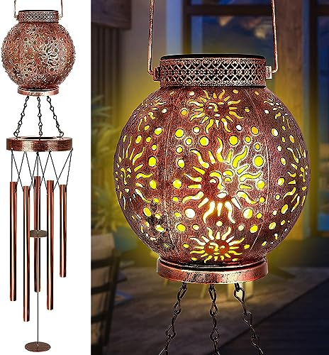 Solar Windspiel Schmetterling Windspiele für Garten Weihnachten Geschenke für Mütter Geburtstag Geschenke Windspiel für Draußen Hängeleuchte für Garten