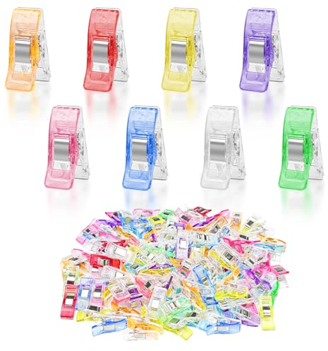 Avesteir 120 PCS Mollette da Cucito, Clip per Quilting Multiuso, Accessori Multicolore, Pinze Fai da Te in Tessuto, Artigianato Morsetti, per Cucire Quilting Rilegatura Set Cucito Premium