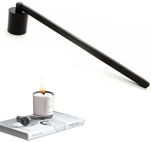 Jasminum kerzenlöscher,Edelstahl kerzenlöscher,Kerze Werkzeug,Schwarz Dochtlöscher Mit Langer Griff,Kerzenlöscher Mit Griff,Rostfreier Stahl Sicheres Feuerlöschen, für Die Meisten Kerzen Kerzenlöscher