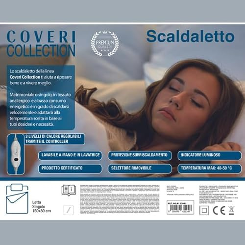 Coperta Scaldaletto 150x80cm in Poliestere per Letto Singolo - Coveri Collection