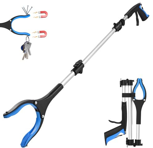 91cm/36 Litter Pickers Grabber Stick, Helping Hand Grabber for Adults, Disabled, and Elderly, Heavy Duty Pick Up Stick, Blue