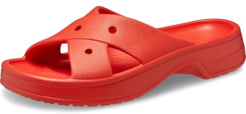 Crocs Sandalias con correa cruzada para mujer, Cherry Red, 37-38 EU