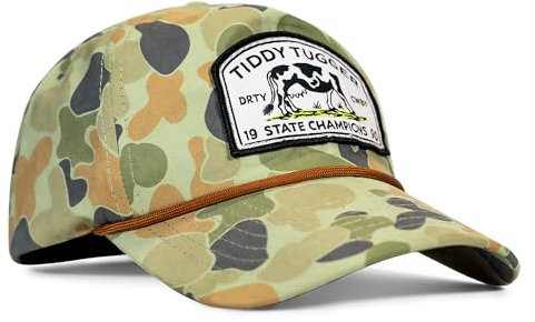 Combat Iron Hoochie Daddy Crushable Summertime Rope Hats for Men - Unstructured, Snapback, & Water-Resistant Baseball Cap, Frogskin Duck Camo - Tiddy Tugger, One size