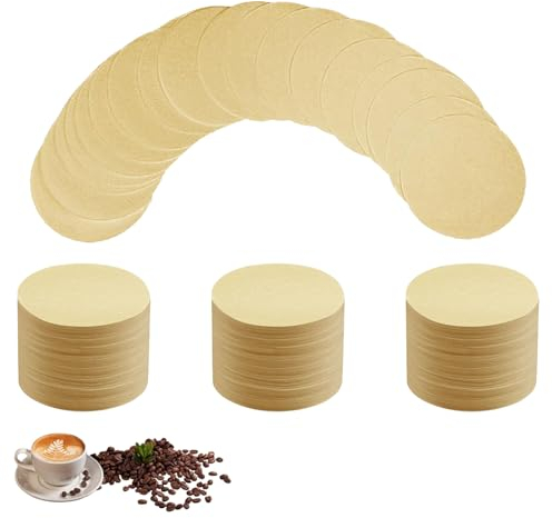 400 Piezas Papel de Filtro de Café Redondos Natural Sin Blanquear Filtros Cafe Filtro Desechable para Cafeteras Espresso y Cafeteras Moka Pot 58mm