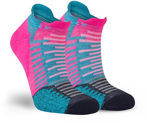 Hilly, Active - Socklet - Min Cushioning, Fluo Pink/Teal, M