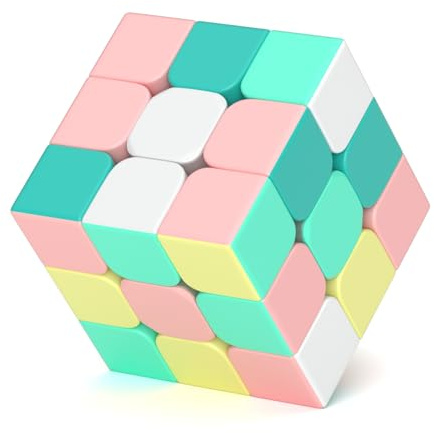 Riswistoy 3x3x3 Speed Cube, Macaron Classic Magic Cube Stickerless Puzzle Toy for Kids, STEM Educational Toy Combines Learning with Fun