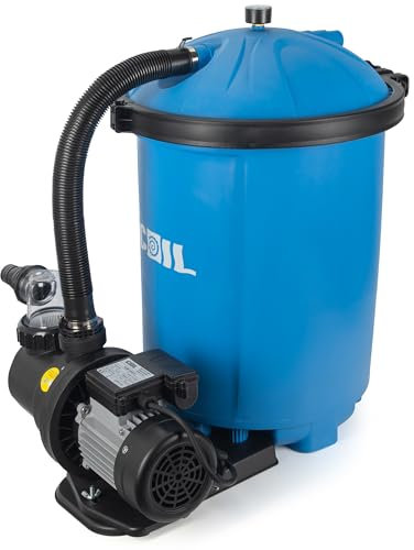 COIL Pompa filtro, pompa filtro a sabbia, impianto di filtraggio per piscina, sfere filtranti, collettore di collegamento 32/38 mm (pompa – 8500 l/h, 550 W)