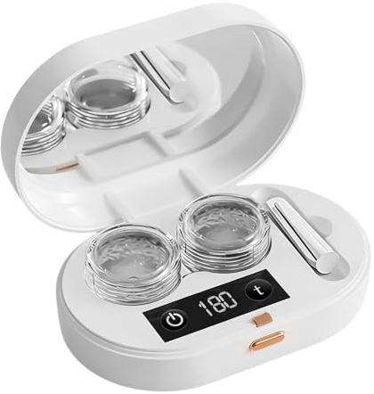 Detergente per lenti a contatto, ABS, 10 x 6,5 cm, ricaricabile tramite USB, macchina automatica portatile, ricarica di tipo C, per lenti rigide, casa, viaggi, attrezzatura di qualità, per la cura