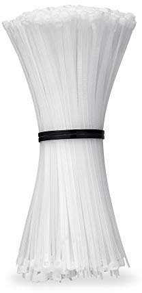 Beshine White Cable Ties, 300mm x 4.8mm, Pack of 250, 12 Tie Wraps - Self Locking, Heavy Duty Nylon Zip Ties for Home Office Garage and Workshop