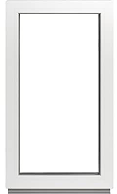 Finestra in plastica per finestre in vetro fisso, larghezza x altezza: 55 x 110 cm, con doppi vetri, per casette da giardino, garage, finestre in plastica di alta qualità, larghezza 550 x 1100 mm