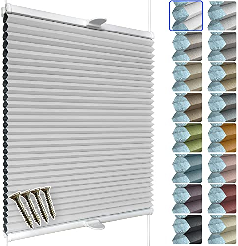 SchattenFreude Waben-Plissee nach Maß für Fenster & Tür | 100% verdunkelnd/Blackout | Zum Anschrauben in der Glasleiste | Weiß (Weiße Rückseite), Breite: 70-90cm x Höhe: 150-220cm