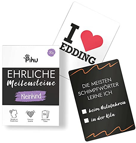 Pihu Ehrliche Meilensteinkarten (Premiumqualität) 30 wahre Milestones für Schwangerschaft und nach der Geburt - tolle Geschenkidee (Kleinkind)