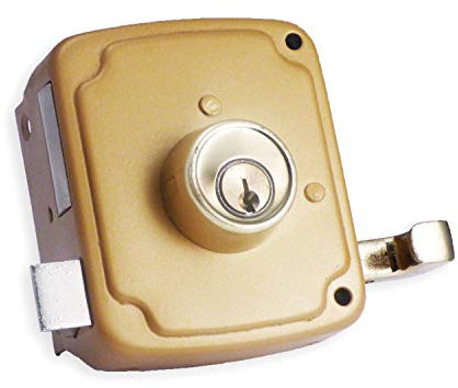 IFAM Cerradura de Sobreponer Modelo CS126, Cilindro con Apertura a Ambos Lados de la Puerta, Válida con Aperturas Izquierda o Derecha, 100 mm, Seguridad y Protección