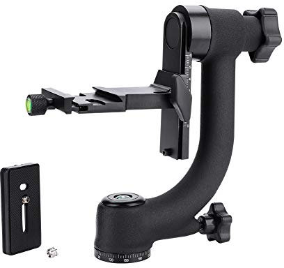 Bilinli Cabezal de trípode panorámico de cardán Montaje de rótula de Bola de trípode de 360 ​​Grados para Lente telefoto de cámara