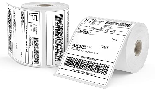 Versand-Etiketten, 4 x 6 Zoll, Thermo-Versand-Etiketten, 2 Rollen, selbstklebend, 500 Stück, kompatibel mit Thermo-Etiketten