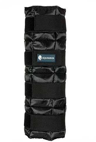 Equinavia Cool Relief Therapie-Eisbeinbandagen für Pferde, Gel-Pack mit verstellbaren Trägern, 41,9 x 39,4 cm, Einzelbett, Schwarz – Einheitsgröße
