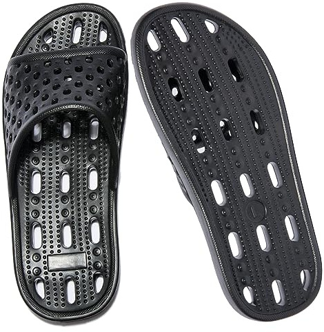 Josaywin badtofflor damer badtofflor halkfria lätta bekväma Eva duschtofflor sommar badtofflor unisex badskor tofflor storlek 36–44, svart, 38 EU bred
