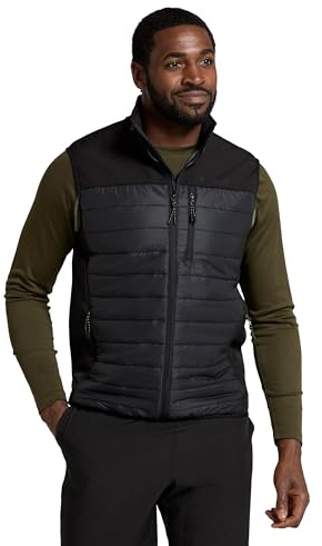 Mountain Warehouse Turbine Mens Padded Gilet - Lightweight Body Warmer, Padded Insulation Vest, Zipped Pockets Sweater - Spring Summer Camping, Travelling, Hiking Black M