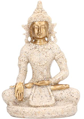 Tomotato Statua di Buddha, Figura di Buddha Seduto in Resina, Ornamenti di Scultura Feng Shui per La Decorazione Zen di Meditazione Yoga Domestica(B)