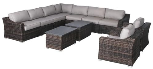Living Source International Wicker/Rattan 8-Person Seating Group in Brown