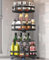 uyoyous Rotierender Gewürzregal Organizer, 360° Drehbarer Organizer 3 Etagen Drehteller Gewürzständer Drehen Kohlenstoffstahl Küche Gewürzregal für Gewürzgläser, Kosmetik, Reinigungsmittel - Schwarz