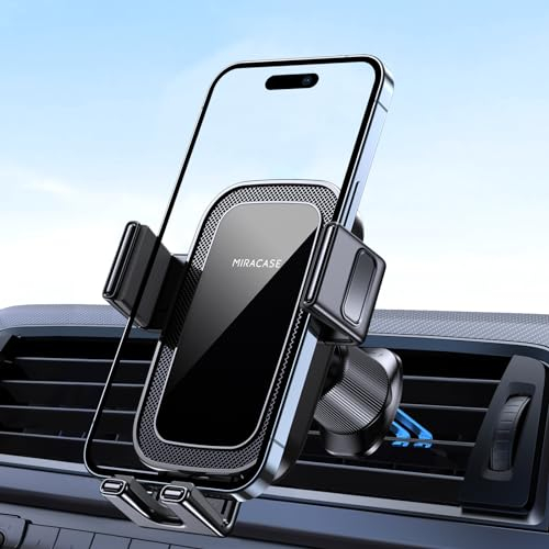 Miracase Handyhalterung Auto【2025 Upgrade Version mit Doppelhaken】 360° Drehbare rutschfeste Handyhalterung Auto Lüftung, Hochstabile Smartphone Auto Halterung für iPhone Samsung Huawei usw