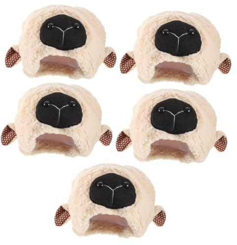 Toyvian 5stücke Plüsch Schaf Ohr Hut Lustige Tiermütze Für Halloween Fasching Und Cosplay Witziger Kopfschmuck Mit Vollem Schutz Warm Und Bequem Für Erwachsene