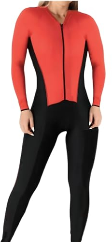 Damen Triathlon Radanzug – Langarm-Overall mit passendem Fahrradtrikot-Set für Radfahren, Laufen, Schwimmen, 2, 3XL