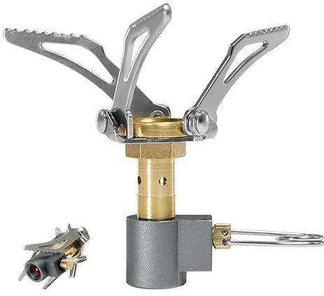 Lvjkes Mini Hornillo Camping Gas, Fácil de transportar, Peso 49 g, para senderismo, viajes, montañismo, camping (3000W)