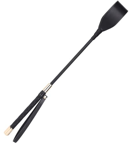Cravache d'équitation professionnelle en cuir synthétique noir avec dragonne pour une prise en main sûre Idéal pour le dressage et le saut