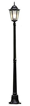 SGKOMN Farola de Exterior Retro, iluminación de Poste, Pilar de Noche de Piedra Tradicional, Linterna, luz de Valla de jardín Exterior, lámpara de Columna de césped Resistente a la(Black-245cm)