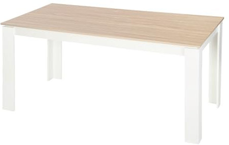FURNITABLE Esstisch, Esszimmertisch Holztisch für Küche, Großer Tisch, 160x80x75cm, Eiche und Weiß