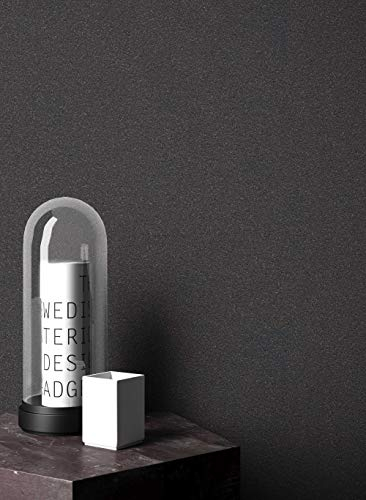 NEWROOM Barocktapete Tapete Schwarz Unifarbe Struktur Uni Vliestapete Vlies moderne Design Optik Einfarbig Unifarben inkl. Tapezier Ratgeber