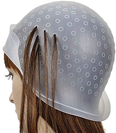 Reusable Silicone Hair Staining Cap Multicolor Hair Dyeing Cap with Metal Hooks