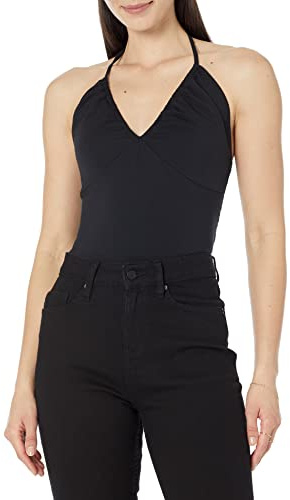 The Drop Top básico Eshika para mujer, sin mangas, cuello halter, color negro, M