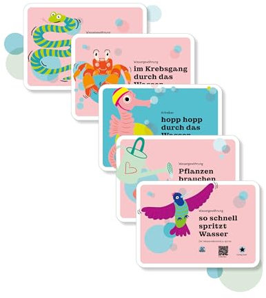 Kinder Schwimmen beibringen - mit wasserfesten Karten Kinder Schwimmen Lernen - Spass im Wasser - 5er Set: Einsteiger - ohne Tattoos