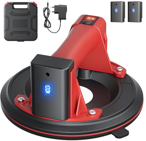 Tanniws Ventosa elettrica Diametro 20,5 cm Ventosa per piastrelle Capacità Carico 300 Kg 8 inch Ventosa di vetro con 2 Batterie per Vetro, Piastrelle, Marmo