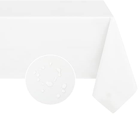 Romanstile Christmas Tablecloth, Stain-Resistant White Plasticised Waxed Square Elegant Outdoor 100 x 100 cm PVC Tablecloths Grey Waterproof for Restaurant, Garden, Hotel, Cafe, Bar, Party, Birthday